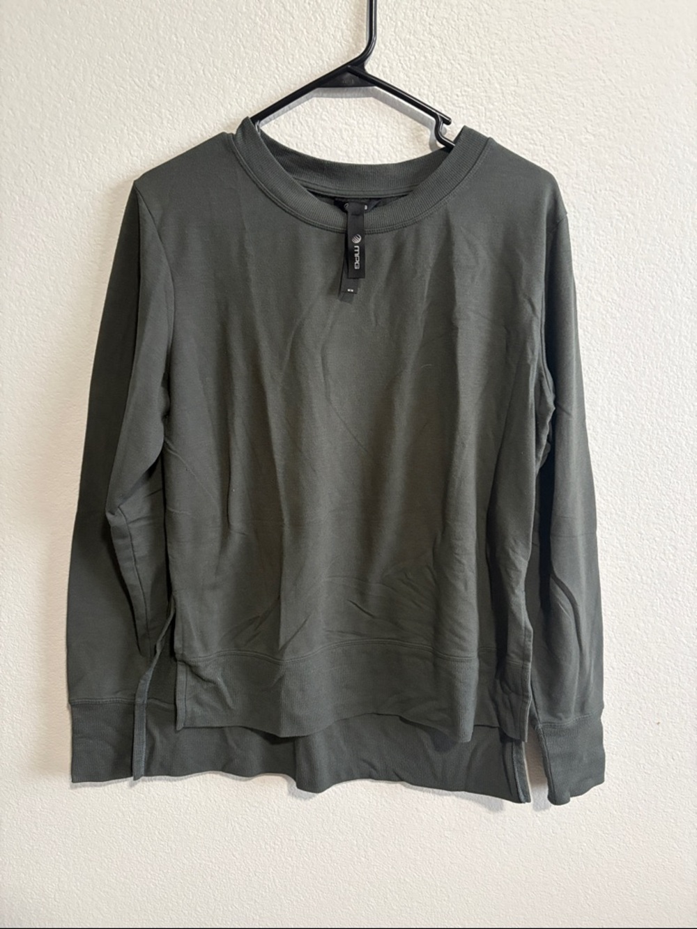 MPG Olive Green Long-Sleeve Crew Neck Top